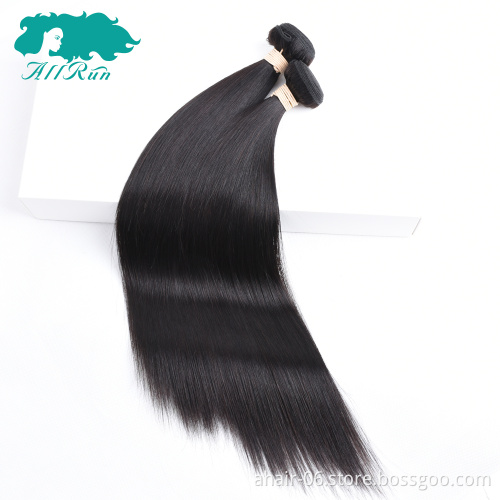 ALL RUN Factory Wholesale Price  Silky Straight 100% Human Hair Buldles